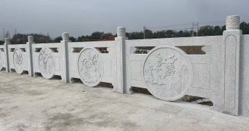 太原芝麻白河道栏杆 石材栏杆