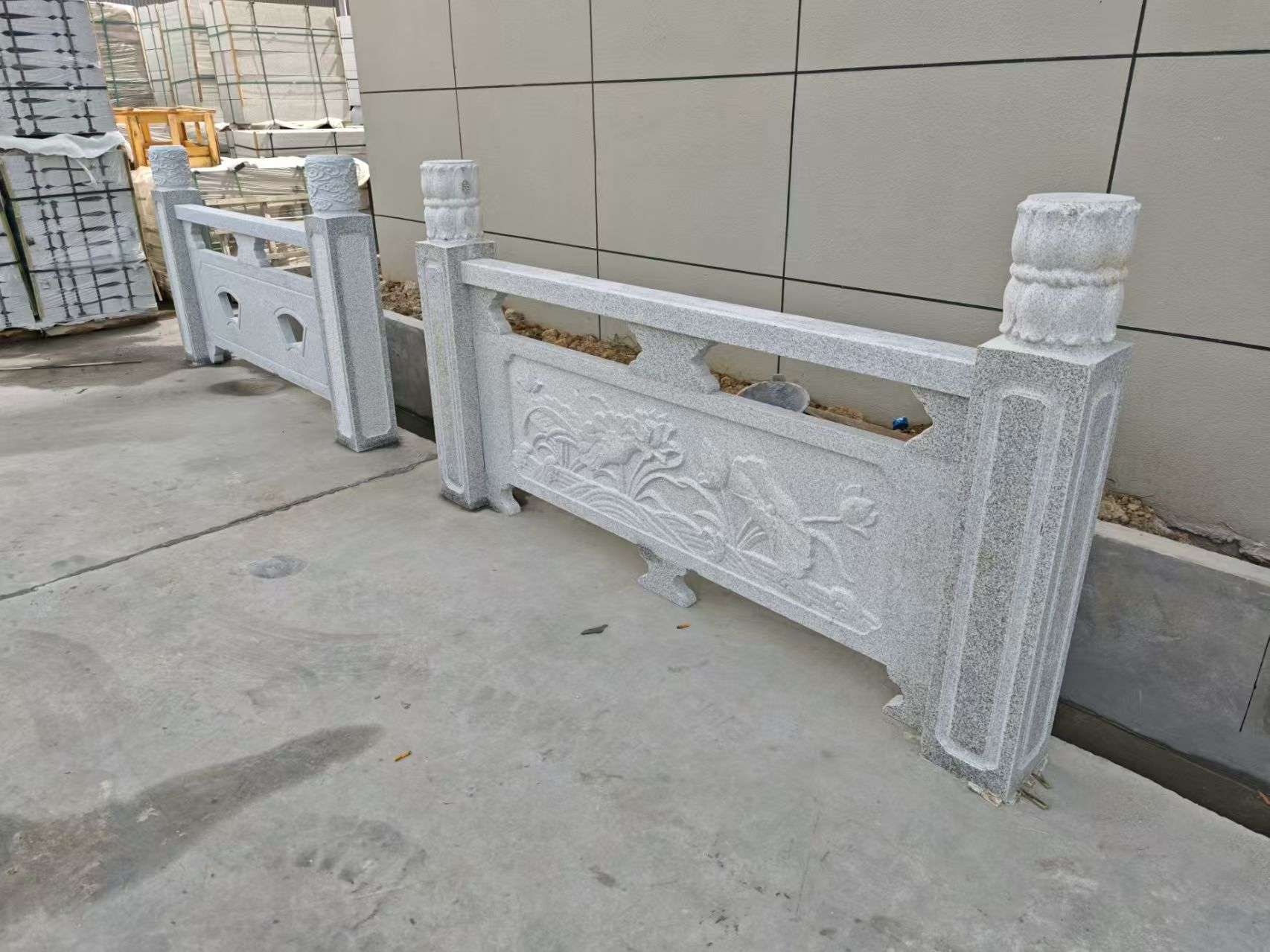 太原芝麻白河道栏杆 石材栏杆