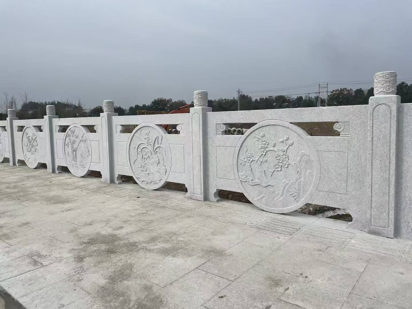 太原芝麻白河道栏杆 石材栏杆